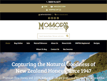 Tablet Screenshot of mossopshoney.co.nz